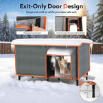 SIWA MARY Heated Cat House for Outside in Winter, Weatherproof Outdoor Cat House with Cat Heating Pad, Waterproof &Safe Escape Door, Insulated Cat Shelter with Heater for Feral Barn Cats Kitty