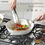 CAROTE 17pcs Nonstick Cookware Set with Detachable Handle, Induction Kitchen Cookware for RV, Camping, and Travel