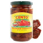 cento chefs sun dried tomatoes in oil & spices, gluten-free, non-gmo, low sodium italian tomatoes, 10 ounce jar