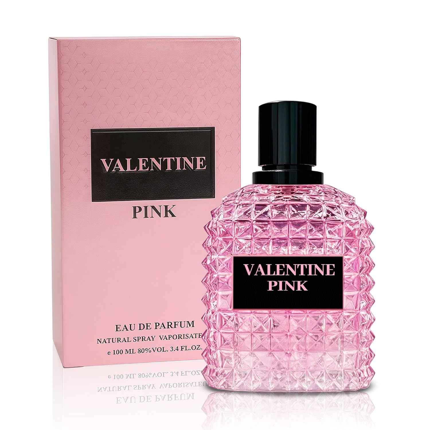 Valentine Pink Perfume for Women, Floral Notes Eau de Parfum Spray Casual Daily Cologne 3.4 Fluid Ounce/100Ml Women Fragrance Daytime & Casual Use, for all Skin Types