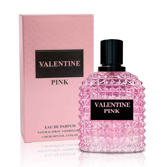 Valentine Pink Perfume for Women, Floral Notes Eau de Parfum Spray Casual Daily Cologne 3.4 Fluid Ounce/100Ml Women Fragrance Daytime & Casual Use, for all Skin Types