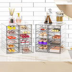 Acrylic Makeup Organizer with 19 Drawers for Bathroom Vanity Desk