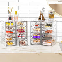 Acrylic Makeup Organizer with 19 Drawers for Bathroom Vanity Desk