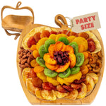 Dried Fruit Gift Basket with Exotic Fruits and Wooden Tray