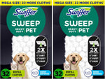 Sweep + Mop, Dry Pads Refill, Floor Cleaner for Dirt, Dust, Hair, Cleaning Cloths for Mopping Home, Bathroom, Kitchen, All Purpose Multi-Surface Floor Wipes, Heavy Duty, Pet, 32 Count