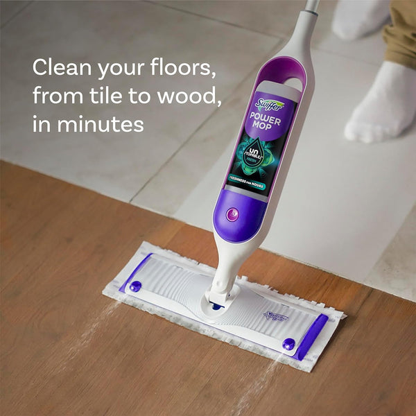 swiffer powermop floor cleaning solution refills, unstopables fresh scent, 2 pack, 25.3 fl oz bottles
