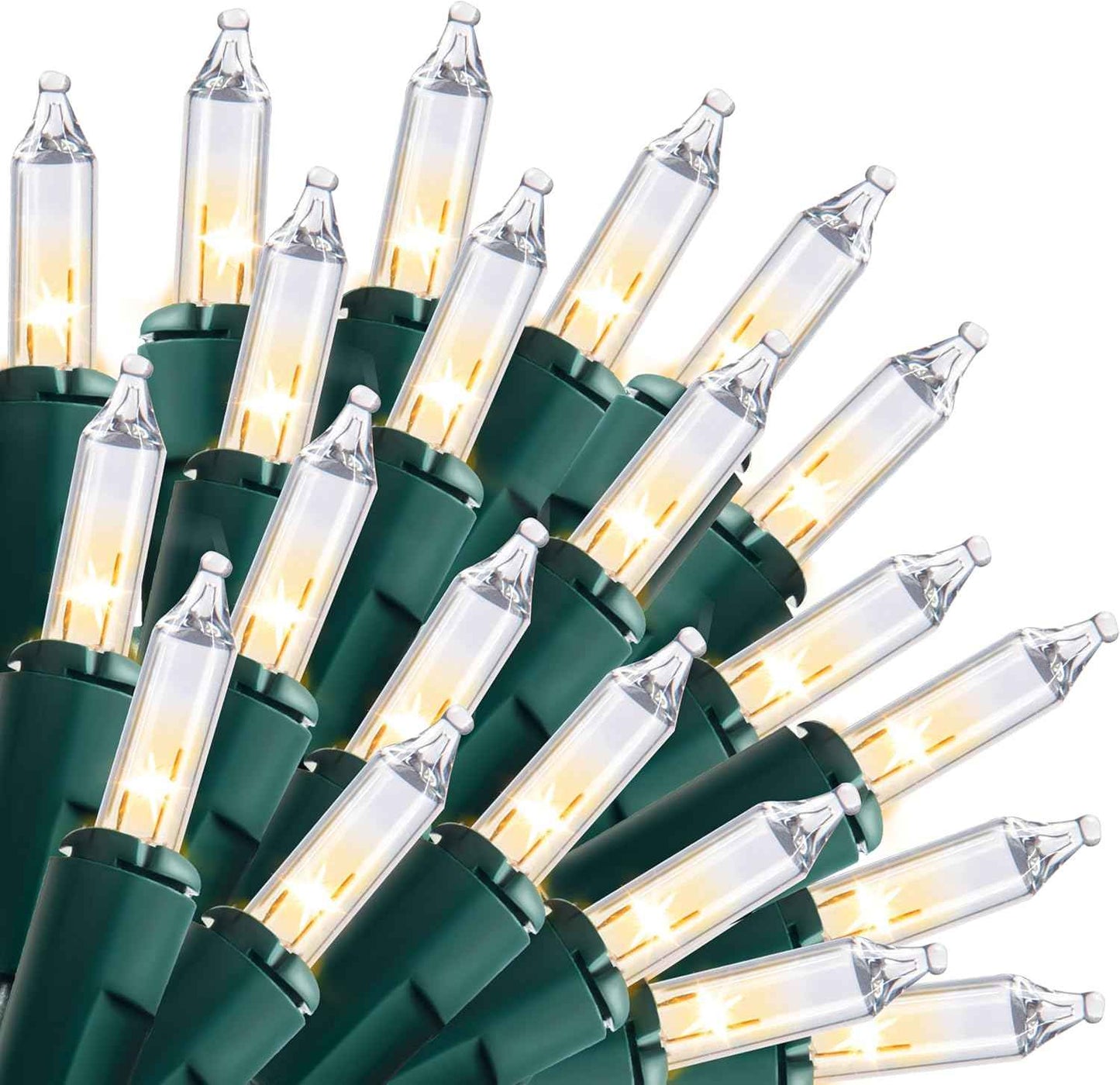 Joiedomi Clear Christmas String Lights Indoor,100 Count Mini Warm White Fairy Light,19.4 FT Lighting Decor for Patio Dorm Classroom Bedroom Holiday Wedding Party Garland Birthday Festival,Green Wire