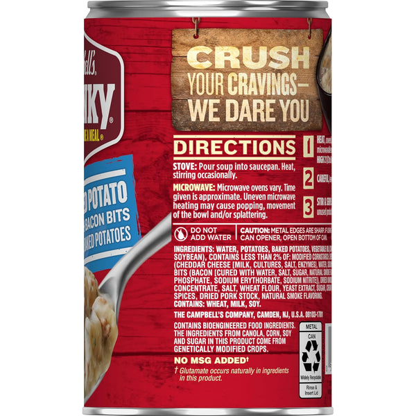 Campbell's Chunky Baked Potato with Cheddar & Bacon Bits Soup, 18.8 Oz Can