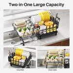 SNTD Extendable Dish Drying Rack for Kitchen Counter