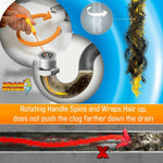 FlexiSnake 18-inch USA-made drain snake for hair clog removal with 5 wands and removable handle