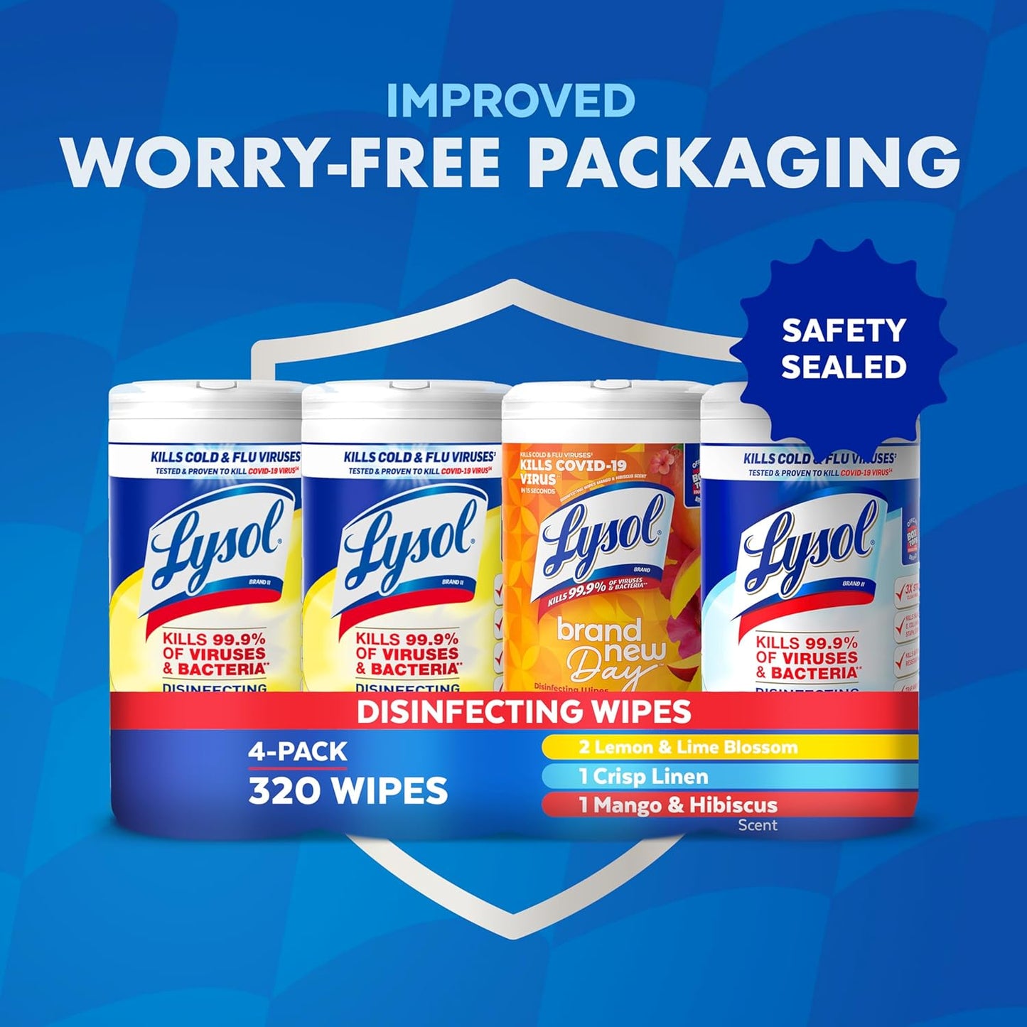 Lysol Disinfecting Wipes Multi-surface Cleaning Wipes, 80 Count, 4pk