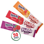 Welch's Fruitfuls Fruit Strips, Dried Fruit Snacks, Berry Medley, Mango Peach, Strawberry, 0.5oz, Pack of 50