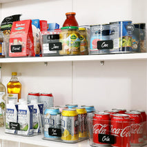 12-pack clear plastic storage bins for organizing and labeling