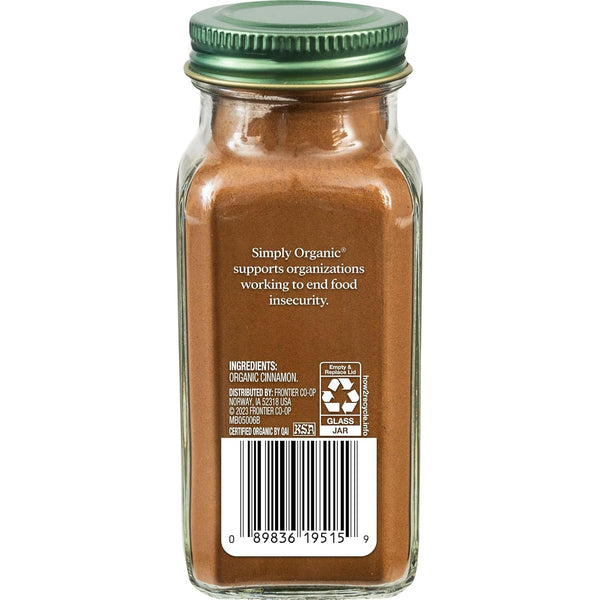 Simply Organic Non-GMO Organic Ceylon Ground Cinnamon, 2.08 Ounce, Mild and Aromatic Flavor