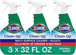 Clorox Clean-Up Multi Surface Cleaner Bleach Spray, Original, All Purpose Cleaning Spray Bottle, Mold and Mildew Cleaner, 32 Fl Oz., Pack of 3