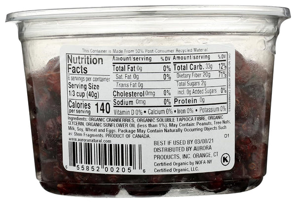Aurora Products Organic Dried Cranberries 9 OZ Non-GMO Food Item