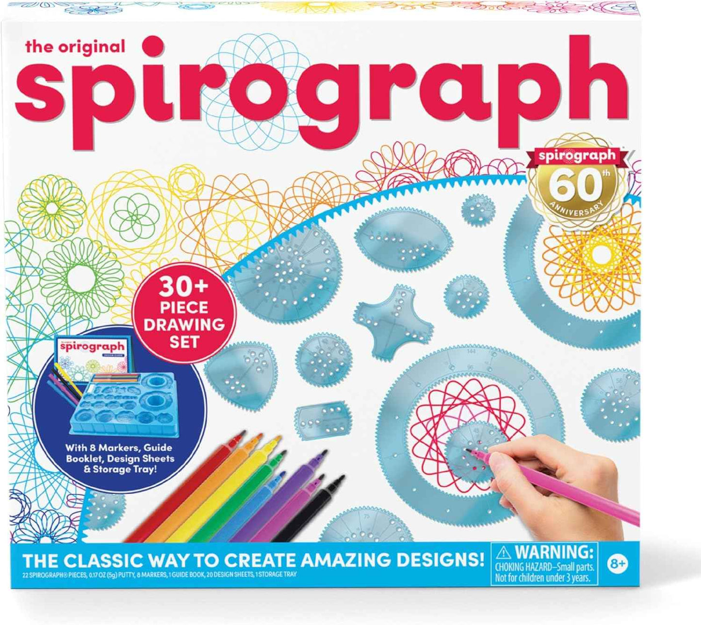 Spirograph Design Set Collectors Tin – Arts and Crafts, Kids Toys, Art Supplies, Craft Supplies, Drawing Kit, Spiral Art, Classic Gear Design Kit, Pens, Design Sheet Included, Ages 8 and Up