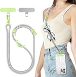 SURPHY Phone Lanyard, Adjustable Phone Strap Crossbody with 2 Pack Cell Phone Tether Tab, Premium Metal Buckles, Skin-Friendly, Universal Cell Phone Lanyard Crossbody for Women and Men, Black