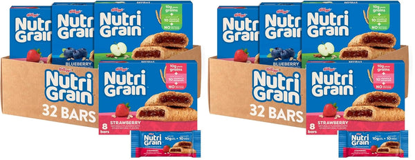 Nutri-Grain Soft Baked Breakfast Bars Variety Pack Whole Grain Snacks