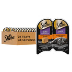 Sheba perfect portions savory chicken entree, 2.6 oz twin-pack trays for adult cat maintenance, 24 count, 48 servings