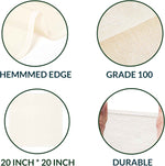 6-Pack Cheesecloth, 20x20 Inch Hemmed Cheese Cloth for Straining, Reusable Unbleached Cotton Strainer for Cooking, Baking, Juicing, and Cheese Making (Grade 100)