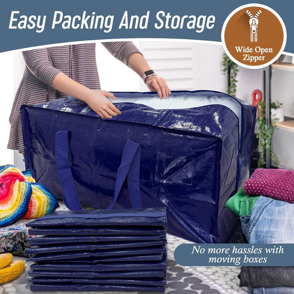 Extra Heavy Duty Large Moving Bags with Strong Zipper and Comfortable Handles
