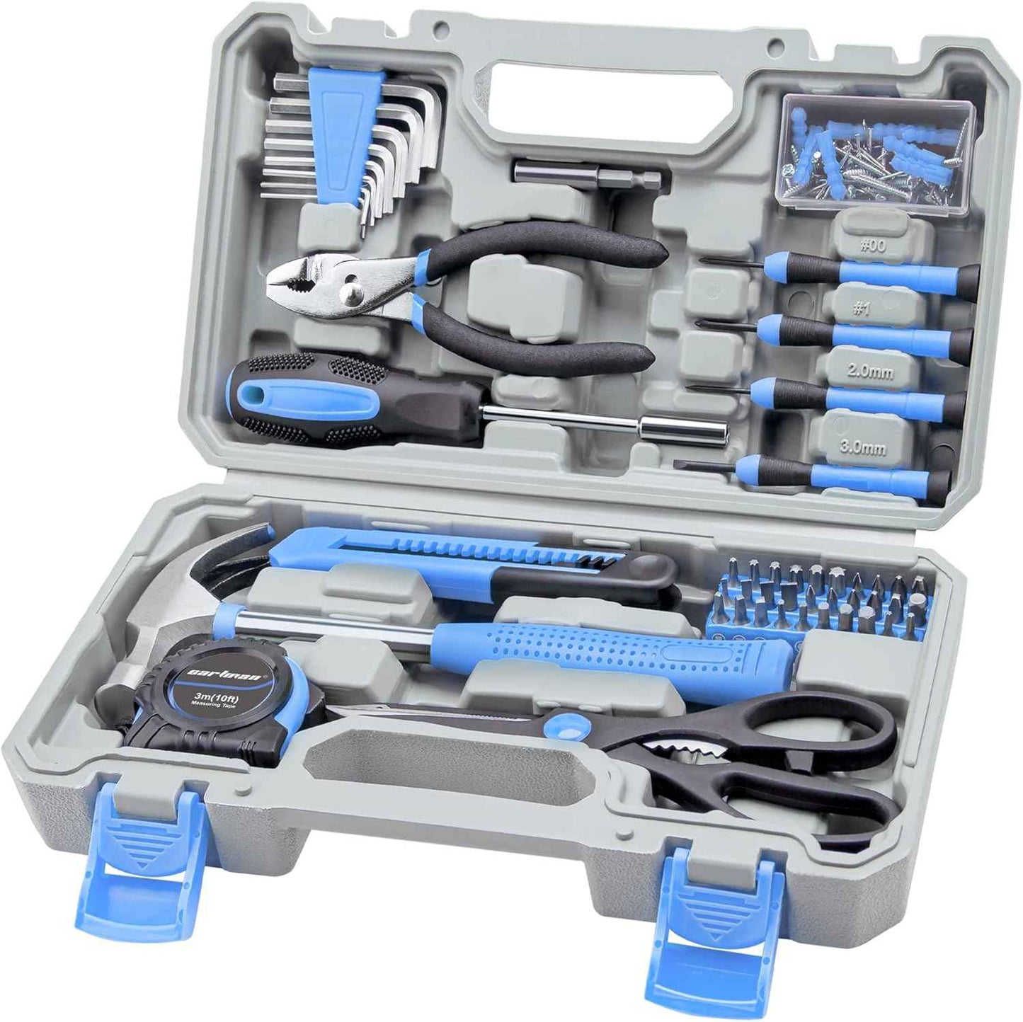 CARTMAN 39 Piece Tool Set General Household Hand Kit with Plastic Toolbox Storage Case Orange