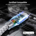iphone 3 pack 10ft lightning nylon braided apple mfi certified fast charging cord