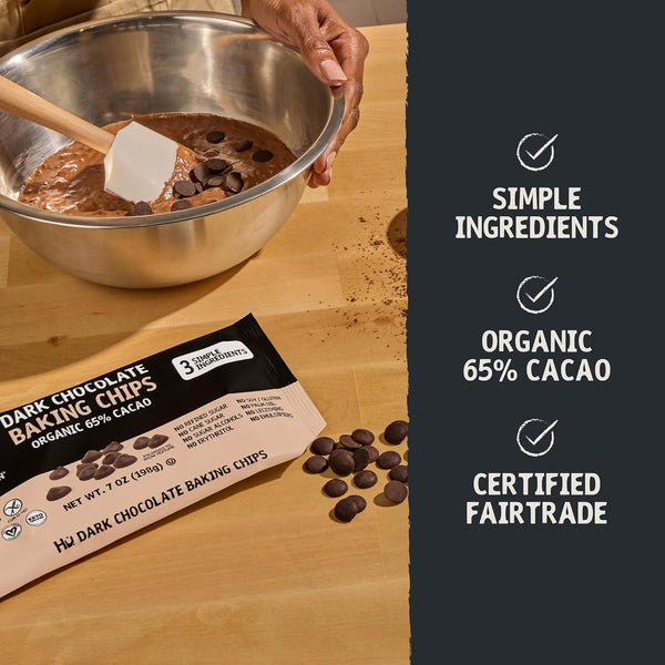 Hu Dark Chocolate Baking Chips, Organic 65% Cacao, 7oz - Unprocessed, Non-GMO, Vegan