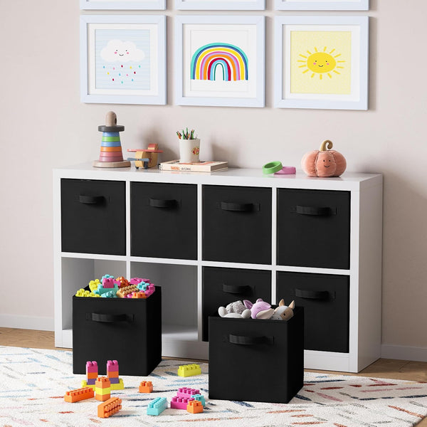 Storage Cubes Pack of 8 Standard Size Cube Storage Bins with Dual Handles