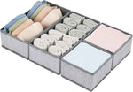DIMJ Drawer Organizers Clothes, Set of 4 Dresser Organizer Bins, Fabric Closet Organizers and Storage, Shallow Drawer Dividers for Nursery, Clothing, Baby Clothes, Socks, Underwears, Tie (Beige)