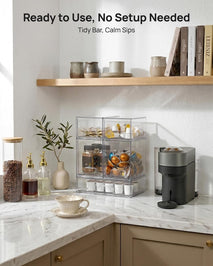 Clear Plastic Stackable Storage Drawers Set of 5 for Kitchen Countertop Organization