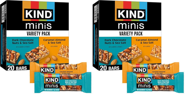 KIND Mini Snack Bars Variety Pack, Gluten Free, Low Sugar, Low Calorie Snacks