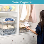 Vtopmart 2 Pack Large Stackable Storage Drawers for Bathroom Closet and Kitchen Pantry