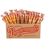 Popcornopolis Zebra Striped Caramel Corn with Confectionery Chocolate 24 Ounce American Grown