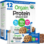 Orgain Organic Vegan Protein Bars, Chocolate Brownie, 10g Plant Based Protein, 12 Count