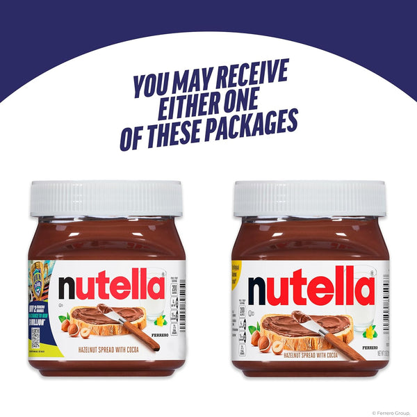 Nutella Creamy Chocolate Hazelnut Spread, 13oz Jar for Breakfast & Desserts