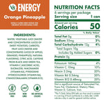 V8 Energy Orange Pineapple Drink, 8oz Cans, 6-Pack, Caffeine, B Vitamins
