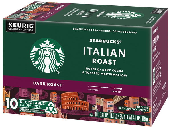 Starbucks Italian Roast Coffee K-Cup Pods, Dark Roast, 100% Arabica, 20 K-Cups