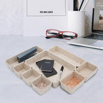 Desk Drawer Organizer Tray, 8-Piece Beige Office Storage, Nordic Minimalist Lifestyle