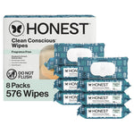 Honest Company Hypoallergenic Baby Wipes for Sensitive Skin, Fragrance-Free, 576 Count (6 Packs of 96)