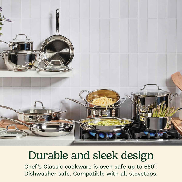 Cuisinart 1.5 Quart Saucepan w/Cover, Chef's Classic Stainless Steel Cookware Collection, 719-16