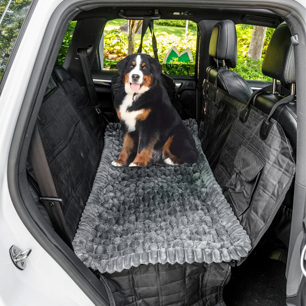 Non-Slip Fuzzy Backseat Pet Mat for Car, 24.8x54 inch, Pet-Friendly Seat Cover for Travel