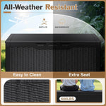 100 Gallon Waterproof Resin Deck Box for Patio Furniture and Garden Tools