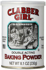 Clabber Girl Double Acting Baking Powder, Gluten-Free, Vegan, 8.1 Oz Can