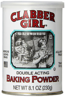 Clabber Girl Double Acting Baking Powder, Gluten-Free, Vegan, 8.1 Oz Can