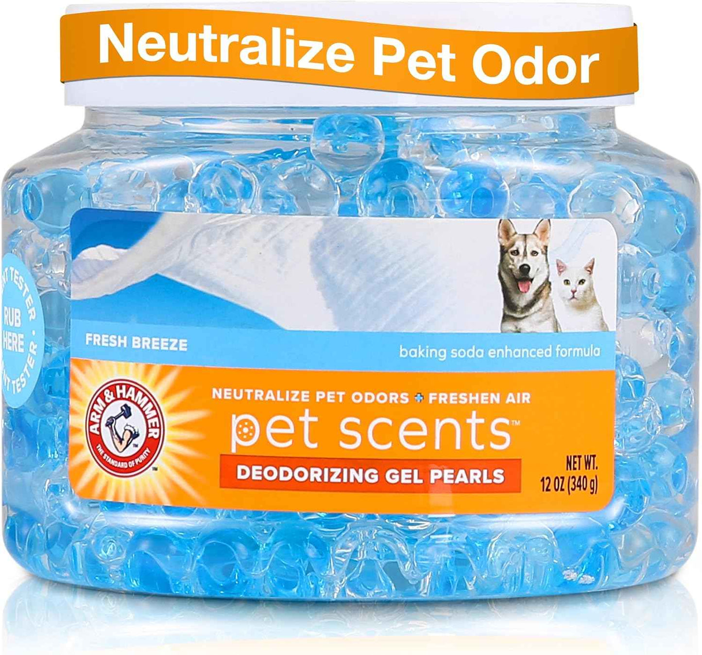 Arm & Hammer Air Freshener Gel - Pet Odor Eliminator with Baking Soda - Odor Absorbing Gel Beads for Cats & Dogs - Pet Deodorizer and Air Neutralizer for Home - Natural Freshness Lavender Fields 12 oz