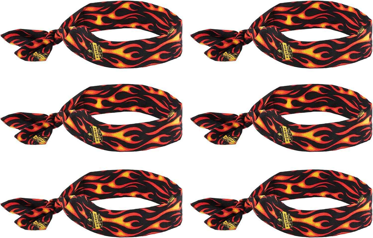 Ergodyne Chill Its 6700 Cooling Bandana, Evaporative Polymer Crystals for Cooling Relief, Tie for Adjustable Fit, Blue