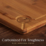 Carbonized Bamboo 3-Piece Cutting Board Set for Kitchen