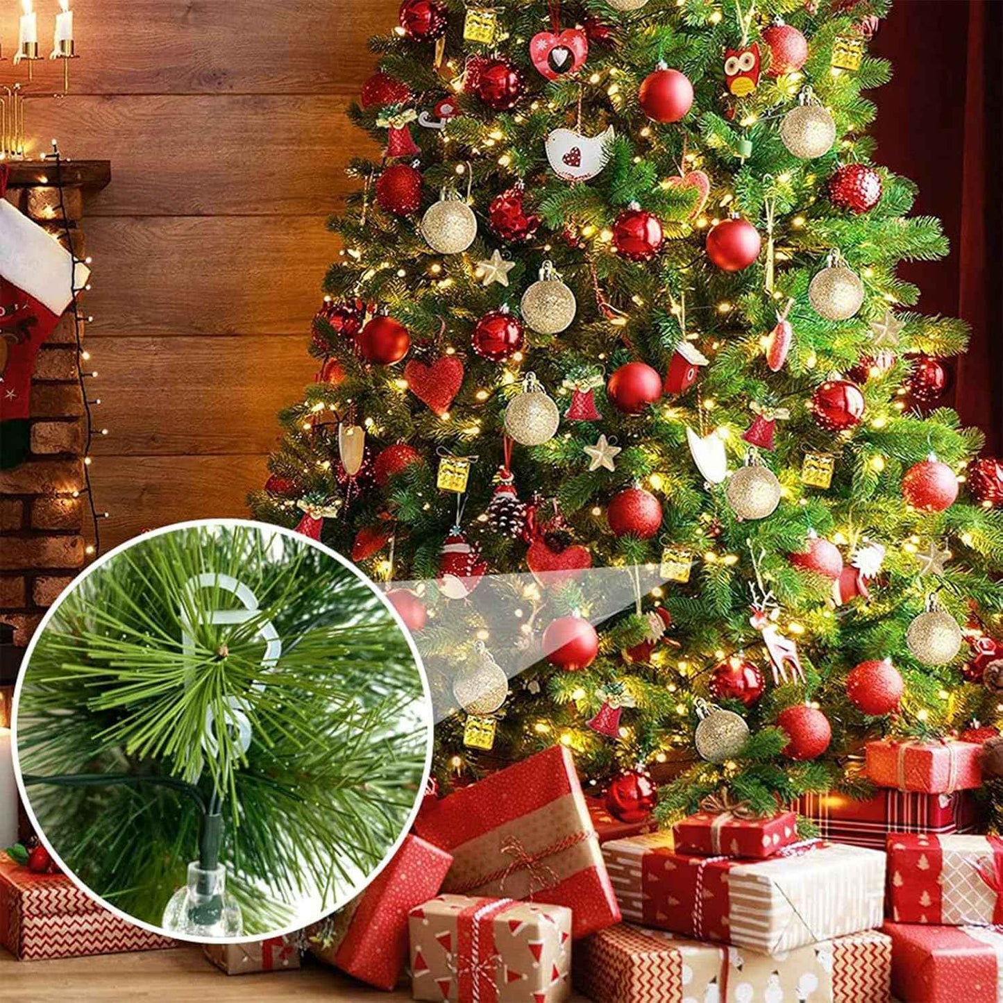 120PCS Weatherproof Outdoor Light Clips - Mini Plastic Gutter Hanging Hooks for Christmas & Holiday Decoration (White)